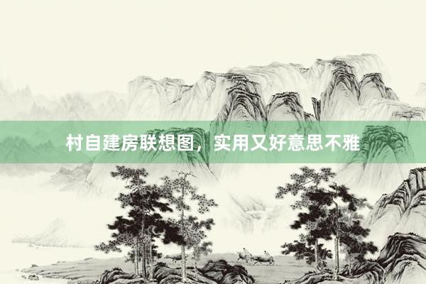 村自建房联想图,实用又好意思不雅